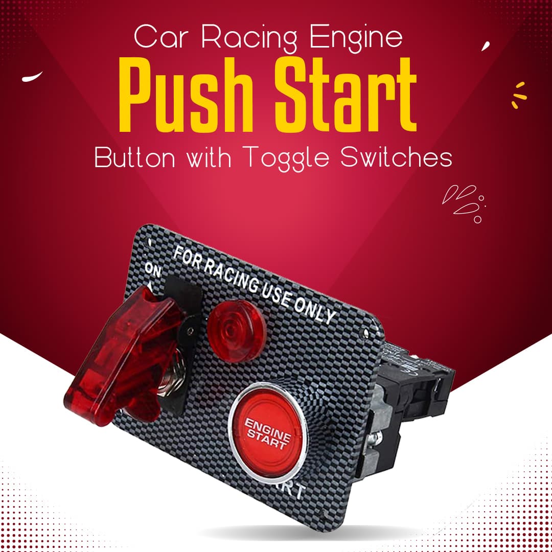  Car Racing Engine Push Start Button with Toggle Switches